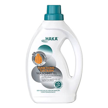 HAKA Funktionstextilien Waschmittel Doppelpack, 66 Waschgänge, für Sportwäsche, Outdoorkleidung und Microfasern, 2 x 1 l im Sale